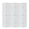 Vidaxl Room Divider, 6-Panel, White, Solid Paulownia Wood