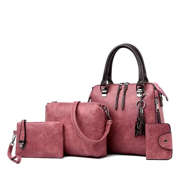 Luxury Brand 4 Psc/set Women's Handbags Large Capacity Crossbody Bag Ladies PU Leather Tote Fashion Shoulder Bags MIT