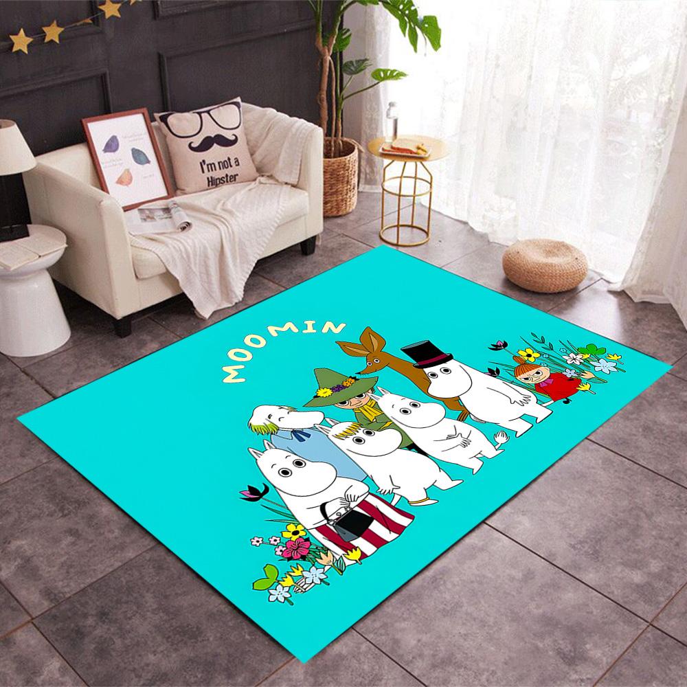 Tappeti Antiscivolo a Tema Avventura della Famiglia Moomin - Arredamento per la Casa in Poliestere, Adatti per Camere da Letto, Soggiorni, Ingressi, Studi e Decorazioni