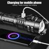 Powerful LED Flashlight Zoomable Torch Type-C Rechargeable Camping Lantern 5Modes Outdoor 26650 Power Bank Lights