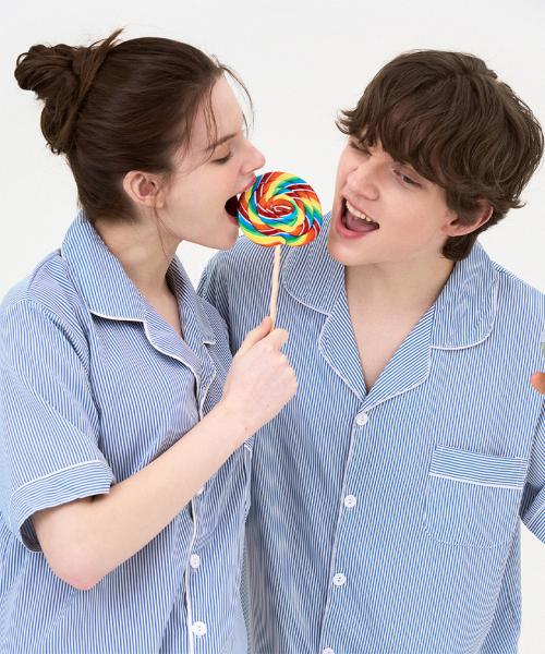 

[Dossy] Silk-Fit Clean Short-Sleeve Couple Pajama Set (2-Pack) [Shipped from Korea] 100% Authentic Beige M