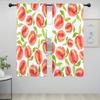 2PC Peach Watercolor Curtains, White Green Leaf Print Drapes, Fresh Floral Living Room & Bedroom Decor, Soft Sheer Window Panels