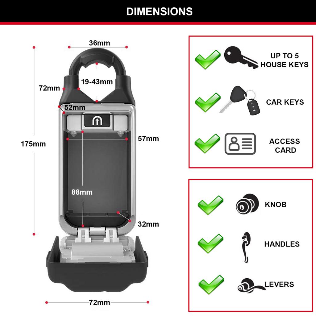 Master Lock Portable Key Safe with Adjustable Shackle, Medium, Outdoor