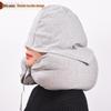 Particle U-Shaped Hooded Neck Pillow: Multi-functional, Light-Blocking, Breathable, for Airplane Nap & Lumbar Support