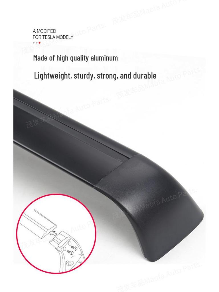 Tesla Model Y Locking Luggage Crossbars - Alloy Travel Case Rack and Mod Accessories