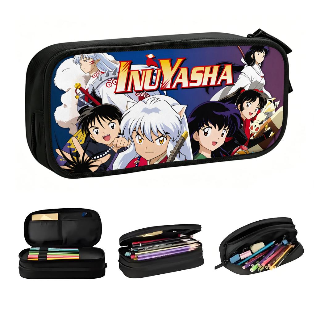 Korean Inuyasha Miroku Sango Shippo Kirara Pencil Case for Kagome Higurashi Sesshoumaru Kikyo Pen Bag Box School Supplies