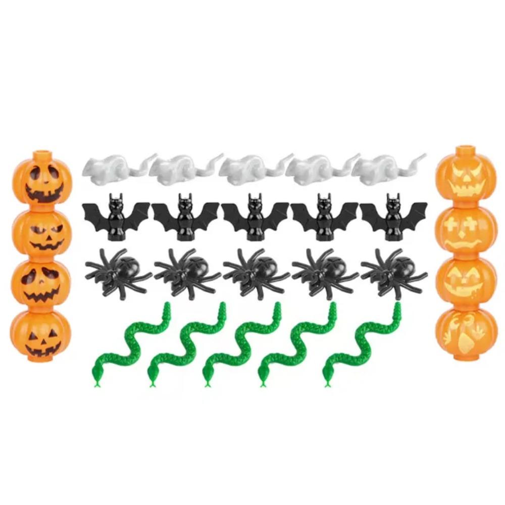 MOC Halloween Building Blocks Model Decorations Medieval Witches Vampires Thrones Kitchen Street Lamps Tombstones Toy Gift S025