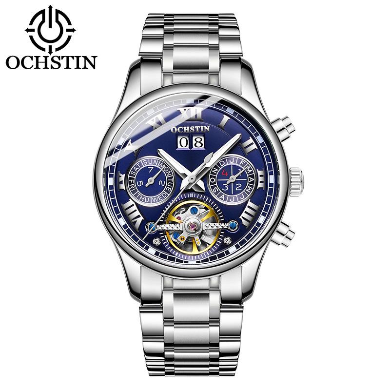 Men`s Swiss Tourbillon Mechanical Watch: Luminous