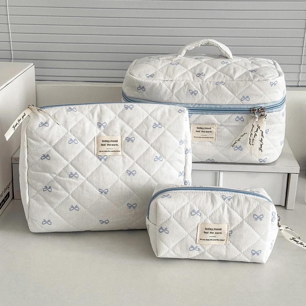 2025 New 3 Bags Set Women Makeup Bag Large Capacity Cosmetic Toiletry Storage Pouch Handbag Make Up Square Zipper Quilting Bag