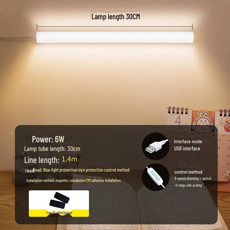 

Светодиодная настольная лампа с защитой глаз и USB-разъемом — классный студенческий прикроватный светильник, электромагнитное всасывание и ночник для общежитий и учебных зон 2-6W