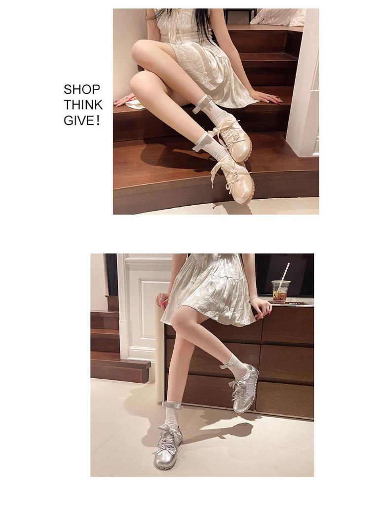 2024 Lente/Zomer Dames Roze Strik Zachte Zool Flats - Veelzijdige Casual Ballerina's