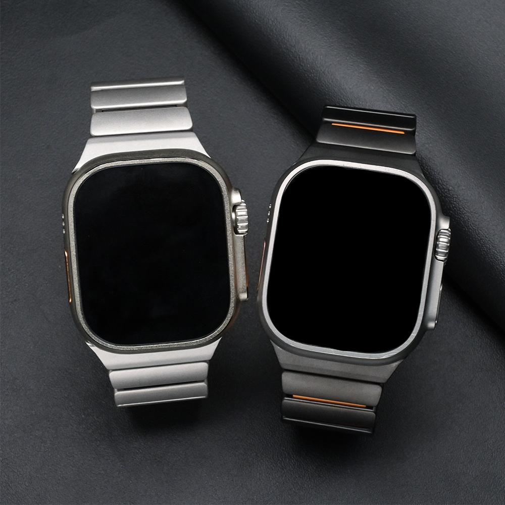 Titanový pásek pro Apple Watch Ultra 3 Pásek 49mm Luxusní kovový řemínek pro Iwatch Series 10 11 46mm 9 8 7 45mm 5 6 SE3 44mm Guma