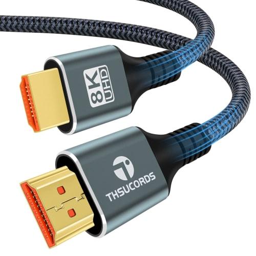 Thsucords 8K 4K HDMI Cable 2.1 3M 2pcs High Speed ??Braided HDMI 2.1 Cord 8K@60Hz 4K@120Hz 144Hz 48Gbps Compatible with Roku TV/PS5/HDTV/Blu-ray Quali