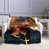 Hip-hop 2PAC Printed Blanket Picnic Blanket Warm Blankets Outdoor Blanket Home Bed Linings Blankets for Beds Birthday Gift