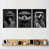 Modernes lustiges Tier-Dekorationsbild Porträt eines Seeotters mit Sonnenbrille Poster Drucke für Wohnzimmer Wanddekor Ungerahmt