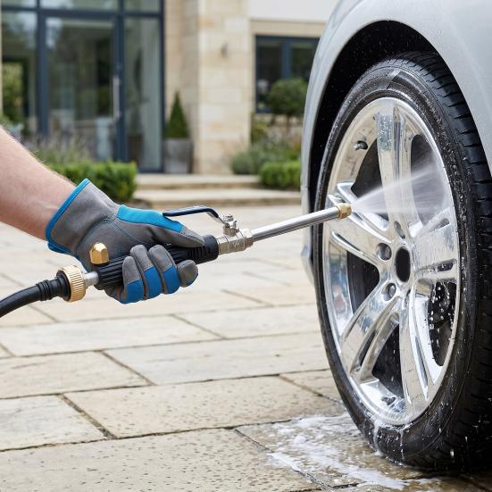 High Pressure Hose Nozzle, Garden Hose Car Wash Sprayer Wand, Pressure Washer Attachment Nozzle for Car Cleaning Agricultural Irrigation Pet Cleaning
