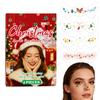 4pcs Christmas Face Tattoo Stickers Waterproof Bells Stars Ribbons Freckles Temporary Tattoo Stickers for Makeup Party Festival