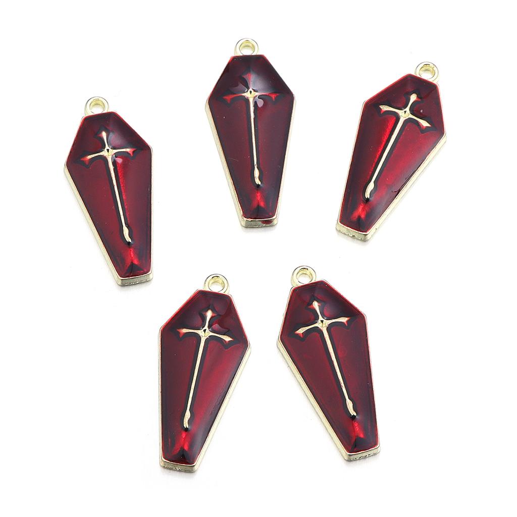 10pcs Halloween Charms Creepy Alloy Enamel Ghost Skull Pumpkin Bat Charms Pendants For DIY Jewelry Making Necklace Accessories