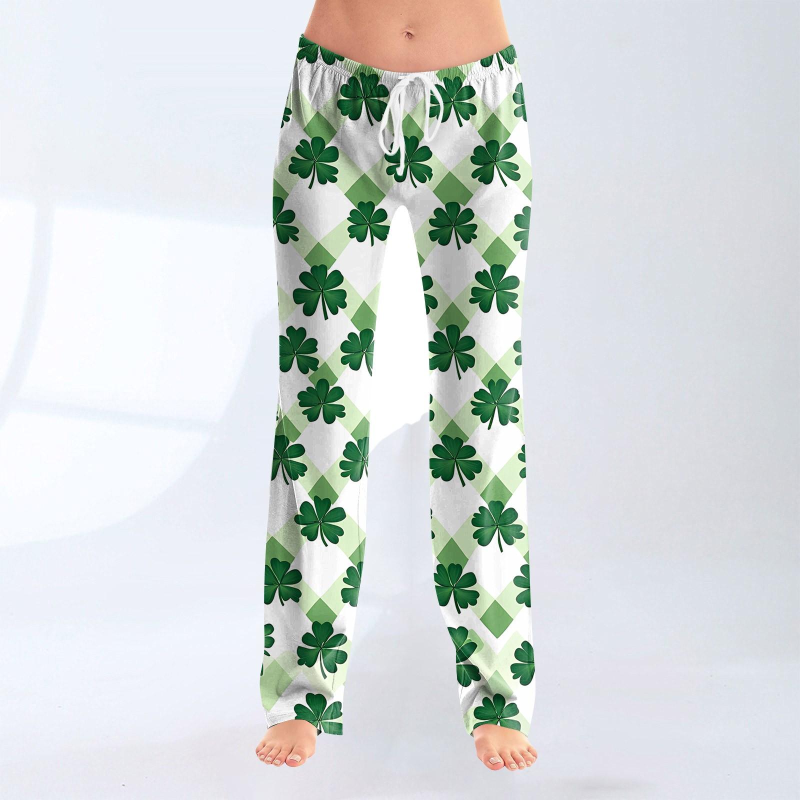 

Жіноча мода вільного повсякденного стилю St. Повсякденні штани з принтом до Дня Патрика XL