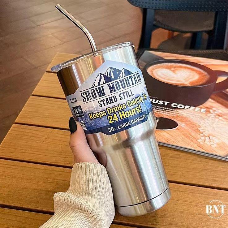 

Термос Douyin Giant объемом 40 унций - 304 нержавеющая сталь Ice & Car Cup с трубочкой для мужчин 900ml-1.25L