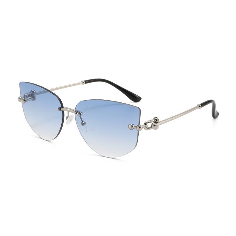Fashion Geometric Unisex Frameless Square Sunglasses With Uv400 Protection For Outdoor Activities