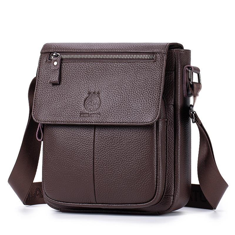 

Men s Luxury Brand Genuine Leather Crossbody Messenger Bag Casual Real Leather Shoulder Travel Bag Multi-functional Pockets темно-коричневого
