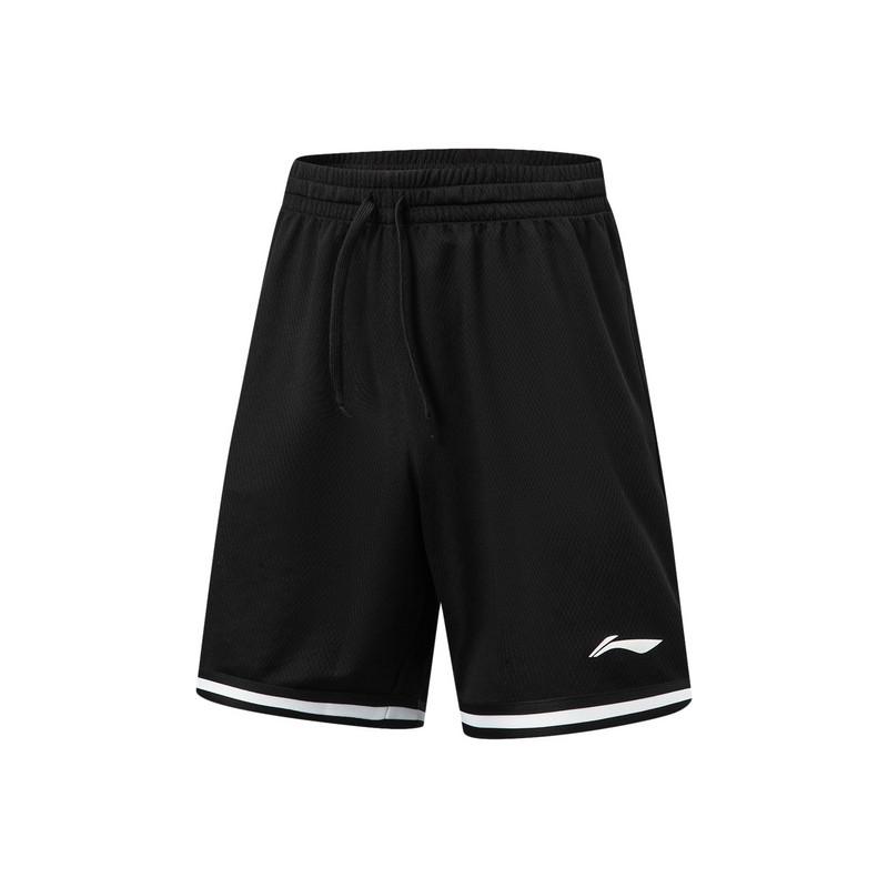 Li Ning Basketball Series Soft Skin Training Jersey Men tops Black Black-and-White AATW005-2