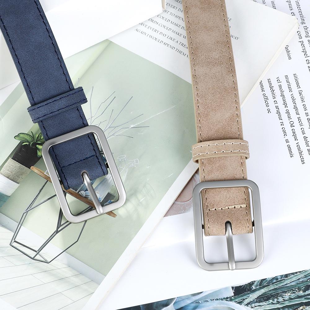 Cintura in Pelle Quadrata Casual Retro per Giovani - Versatile e Trendy per Uomini, Donne e Studenti