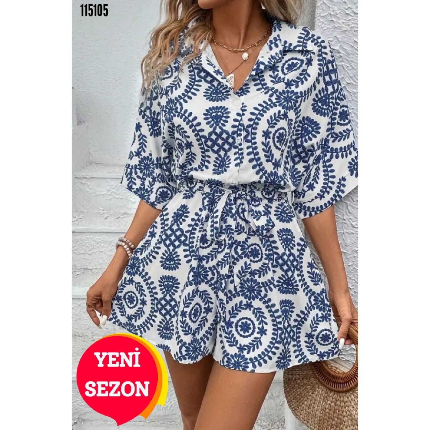 

Женский льняной мини-комбинезон с рубашечным воротником S/M белый