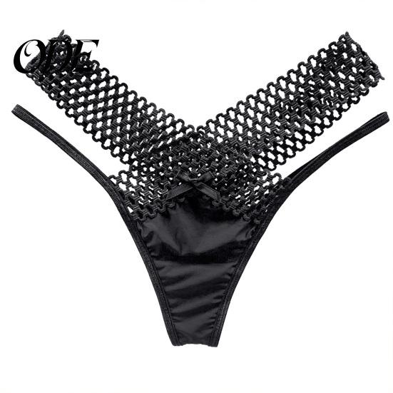 Women Panties Low Waist Hollowed Out Cross-belt See-through Pornographic Thin Underpants Strip French Style Ladies Sling Thong Inner Wear Clothes