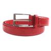 Excellent Belt Sima Square Buckle Pin Buckle Red Leather Mens 429028 Used