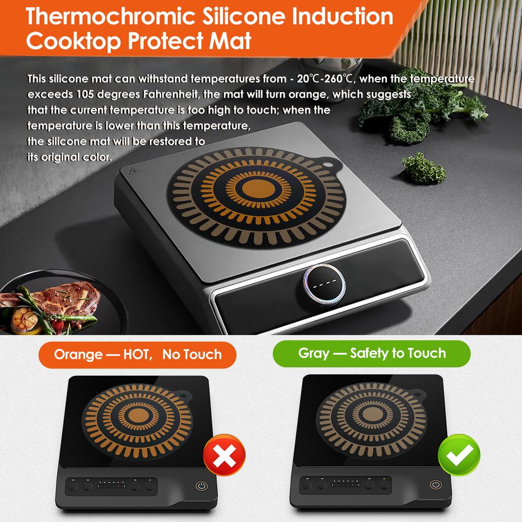 Induction Cooker Insulation Pad Cooktop Protector Mat Potholder Nonslip Silicone Heat Insulation Pad Countertop Protectmat