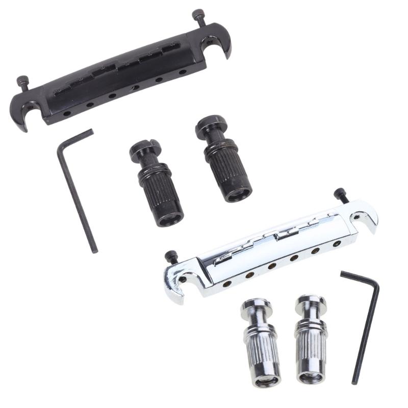 Guitar Bridge Stop Tailpiece, Adjustable Guitar Saddle Small Integrated Bridge