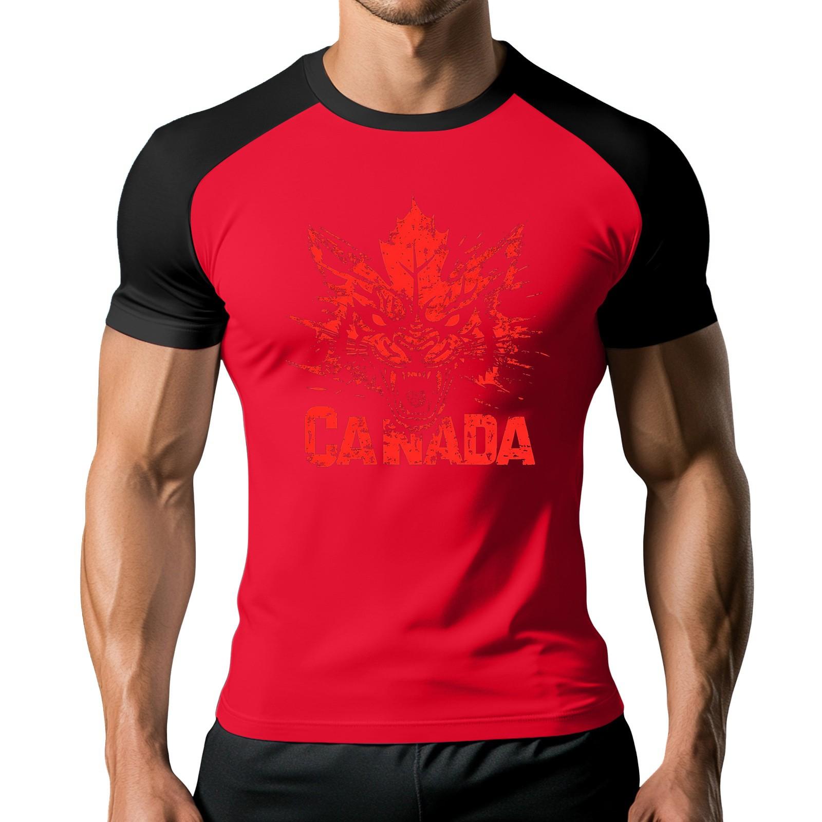 

Мужская модная спортивная футболка с коротким рукавом и принтом контрастного цвета XL красный