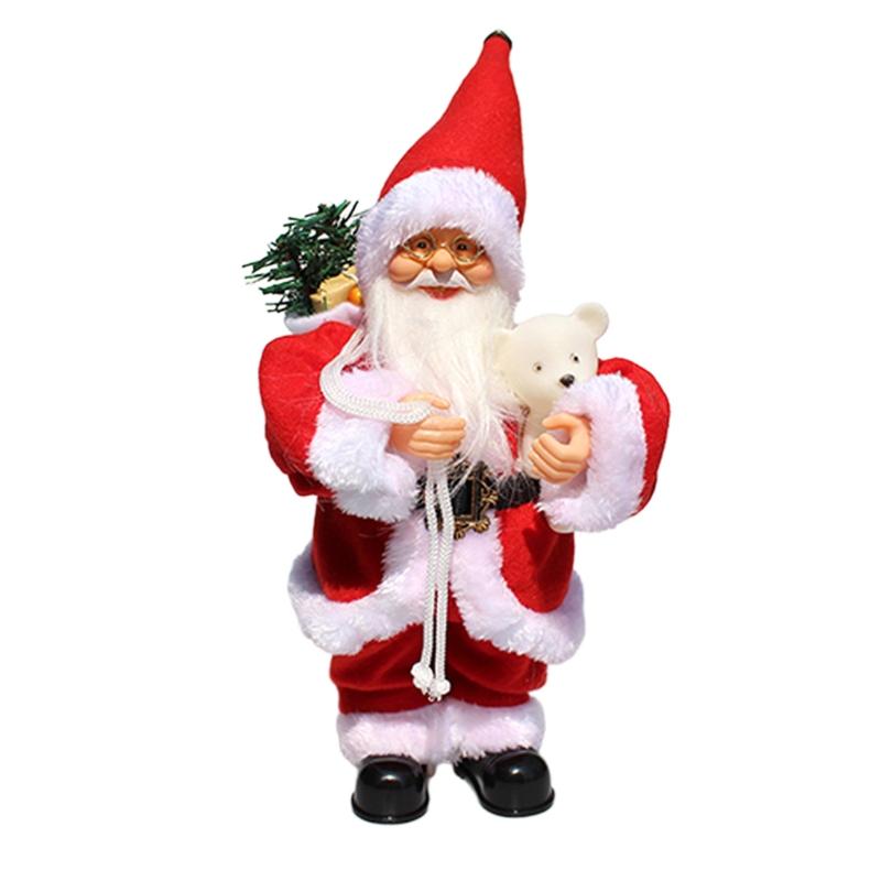 Elektrischer Musik-Weihnachtsmann für Puppenornamente Schütteln Singen Tanzen Weihnachten Alte Leute Puppen Weihnachtsgeschenke Heimdeko X3UC
