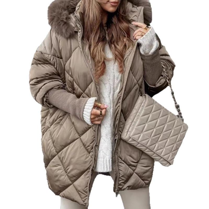 Women's explosive temperament winter hooded clothes cardigan jacket new