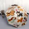 1pc Dogs Hearts Fashionable Automatic Opening/Closing Folding Umbrella with 8 Bones, Windproof Portable, Daily Use099