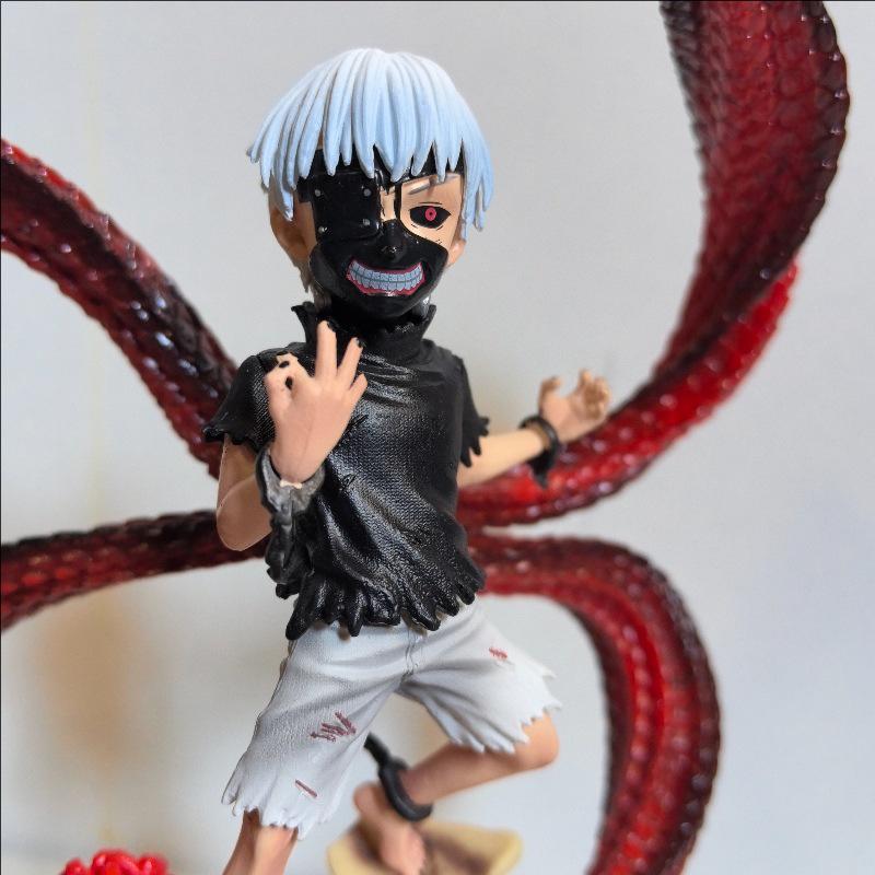 Tokyo Ghoul Q Version Dual-Head Kaneki Ken Battle Figurine for Car Decor