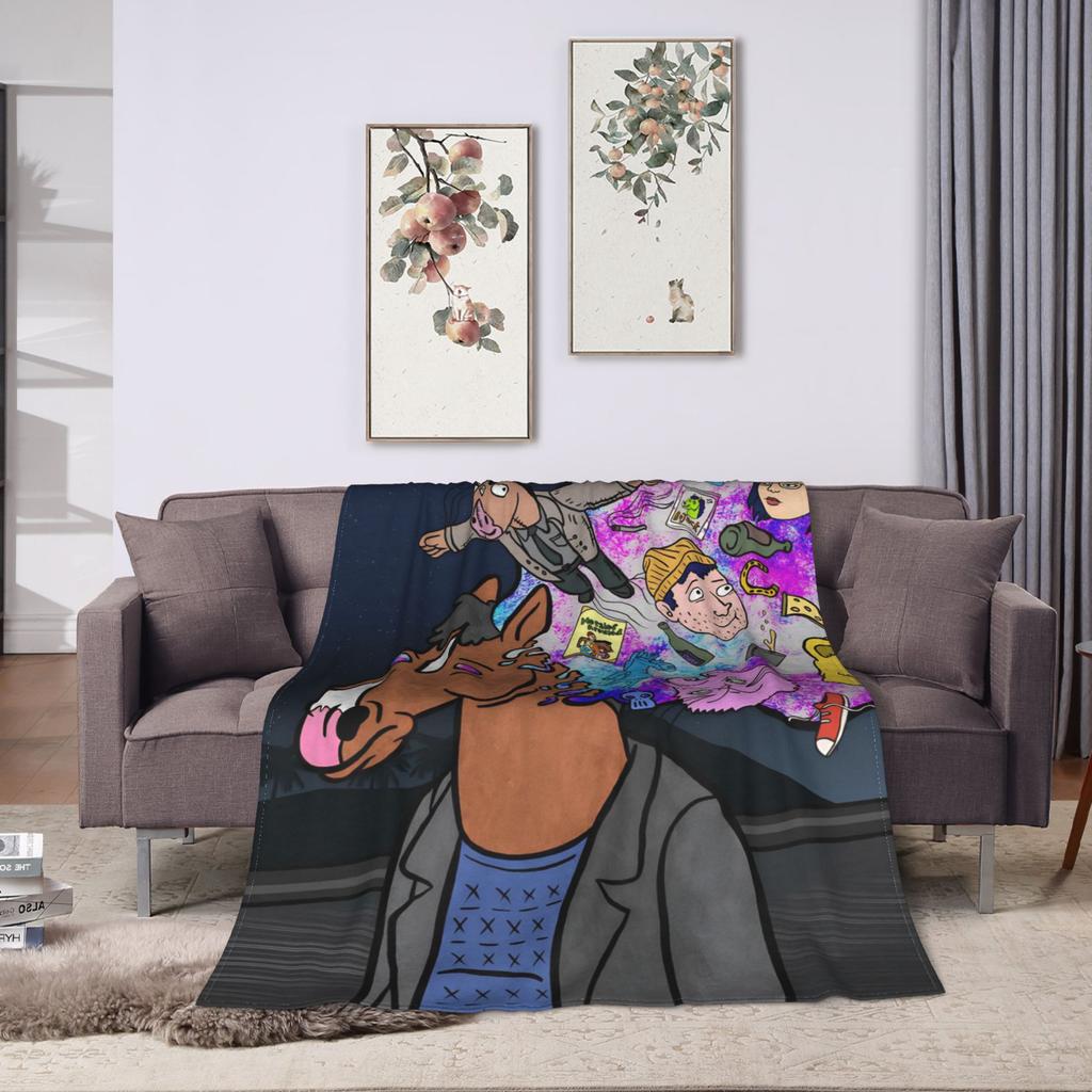 BoJack Horseman Warm Soft Blanket  Travel Office Plush Throw Blanket Comfortable Outdoor Flannel Bedspread Sofa Bed Cover