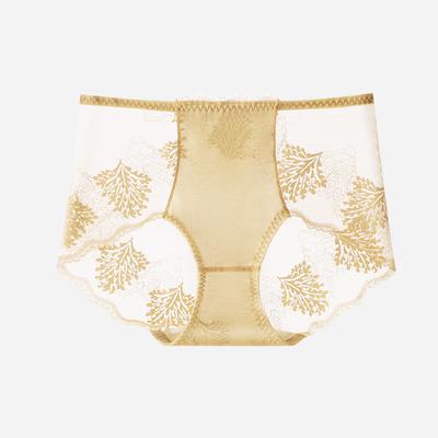 Unterwäsche Damen Ice Silk Traceless Sexy Spitze Spitze Reine Baumwolle Antibakterielle Ausrüstung Hip Wrap Mid Rise Large Slips