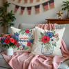 New Floral Pillow Case Linen Printed Car Bedroom Sofa Home Decoration Cushion Cover