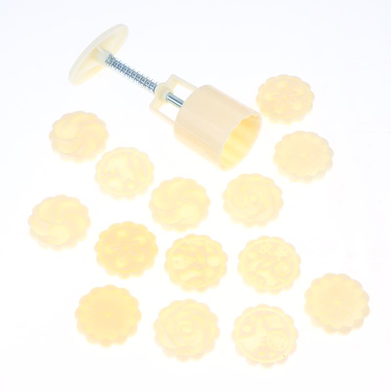Food Safe Hand Press Flower Shaped Pastry Mold Multiple Stamps Non Stick Surface For Home Baking Mooncakes Desserts Yam Cakes