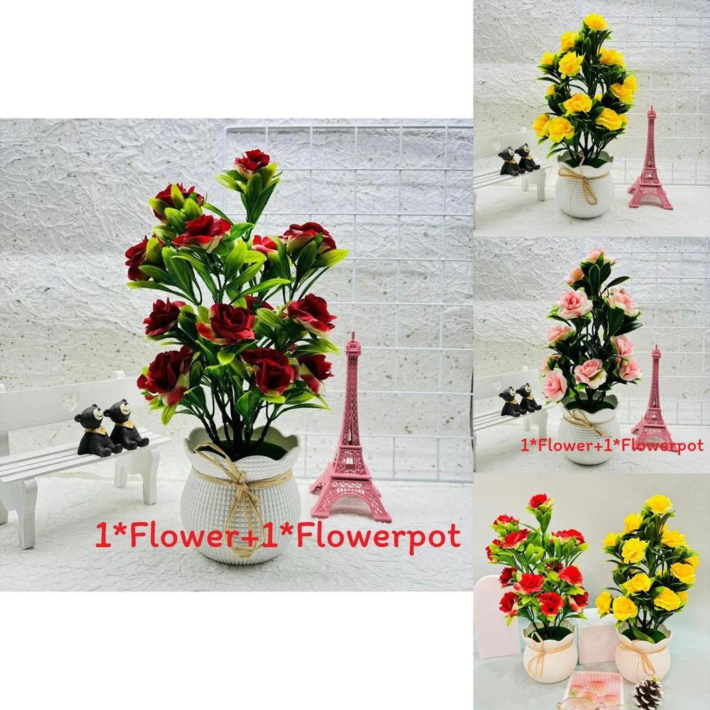 Artificial Plant Container With Colorful Silk Flowers For Indoor Decor And Special Occasions