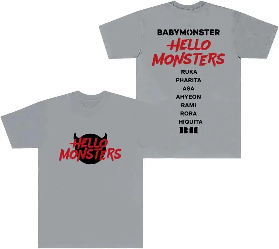 Tricouri Babymonster Coreene Hello Monsters World Tour Merch Tricou Cosplay Unisex Modă Gât Rotund Mânecă Scurtă Top Respirabil moale