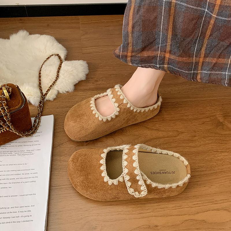 Retro Fairy Style Bag Head Half Slippers Female Outer Wear 2025 Autumn Platform Muller Shoes with Skirt Mary Jane Tow