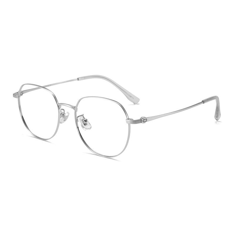 New Women's Slimming Pure Titanium Polygon Eyeglass Frame (53mm) - Fashionable and Versatile 