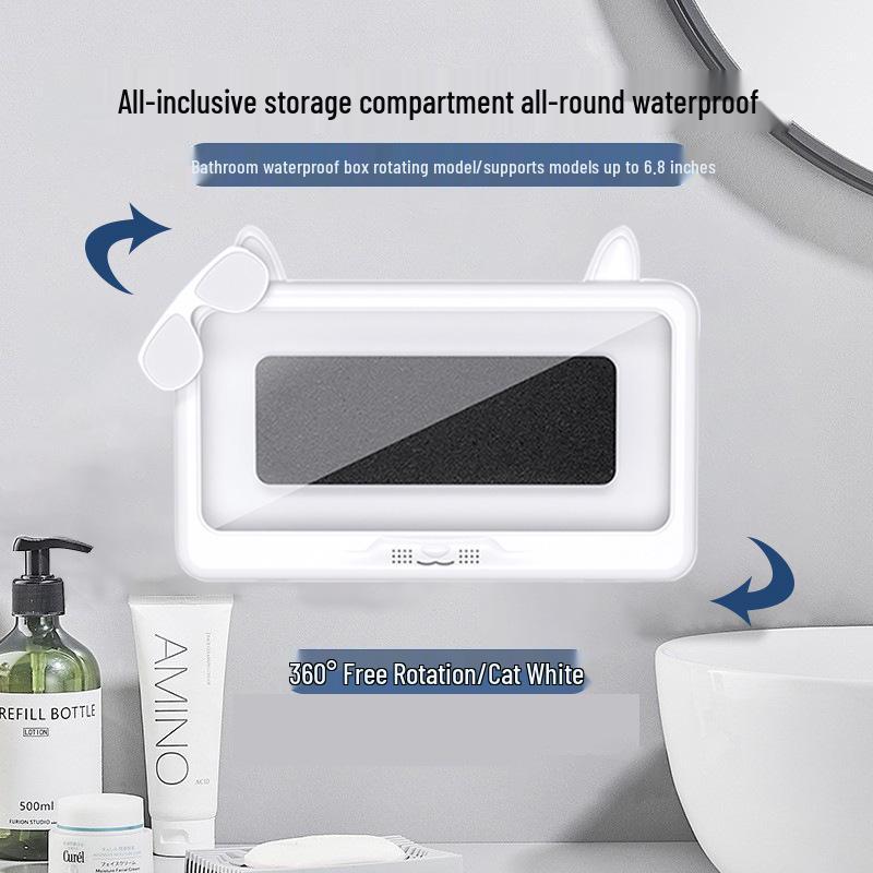 Waterproof Anti-Fog Rotatable Phone Holder for Bathroom & Kitchen