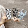 For iPhone 16 Pro Max Magnetic Case Hollow Leopard Print Design TPU PC Phone Back Cover