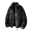 LEE Collaboration Men's Winter Denim Patchwork Down Jacket, 90% Down.