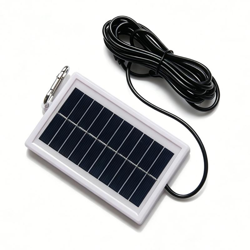 Portable 1W Solar Charging Panel 5V Power Supply 300cm Wire Suitable for Garden Lights Camping Gear Backup Battery